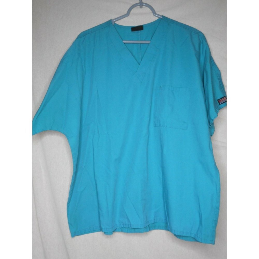Cherokee Teal Blue Scrub Top Medical Uniform